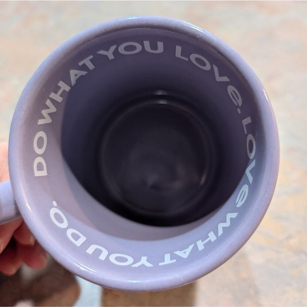 Life Is Good Lavender Mug with Mountain Design - Picture 2 of 4